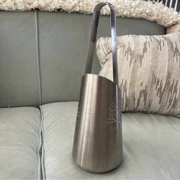 BELVEDERE VODKA LUXURY POLISHED STAINLESS STEEL ICE BUCKET WITH HANDLE/TONGS - Picture 4 of 8